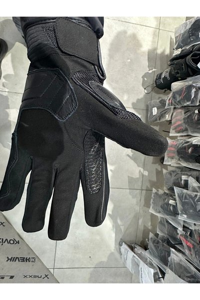 MOTOYC GLOVES ATROX SHORT LEATHER PROTECTED BLACK/YELLOW
