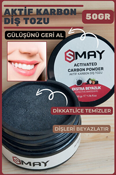 SMAY Diş Beyazlatma Tozu Aktif Karbon 50gr, Diş Beyazlatıcı Toz,aktif Karbon ...