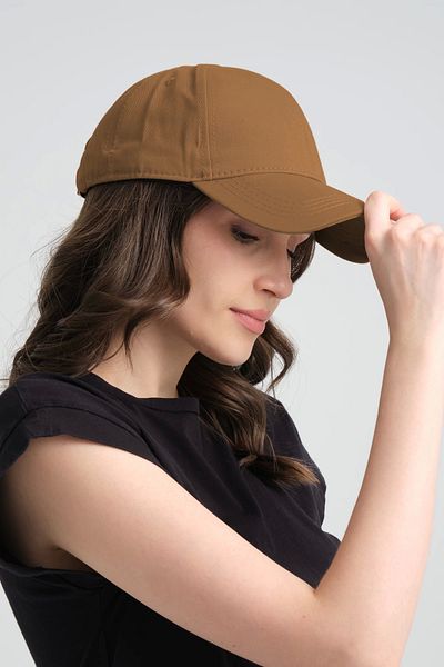 robanu Camel Gabardine Sports Cap Hat with Adjustable Buckle - Baseball Cap