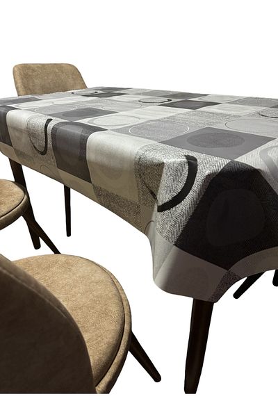 MIHAELA Multi Shape Grey-White-Black Table Cloth