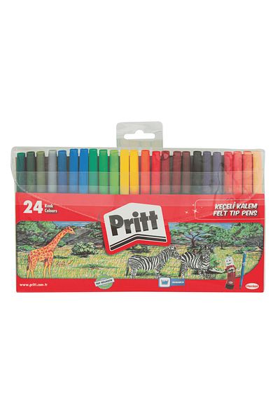 Pritt Set of 24 Felt Pencils - Washable and Durable Colors, 1St. Class Quality