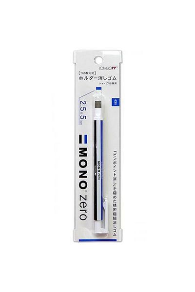 Tombow Mono Zero 2.5mm Flat Tip Striped Push Pen Eraser Refill