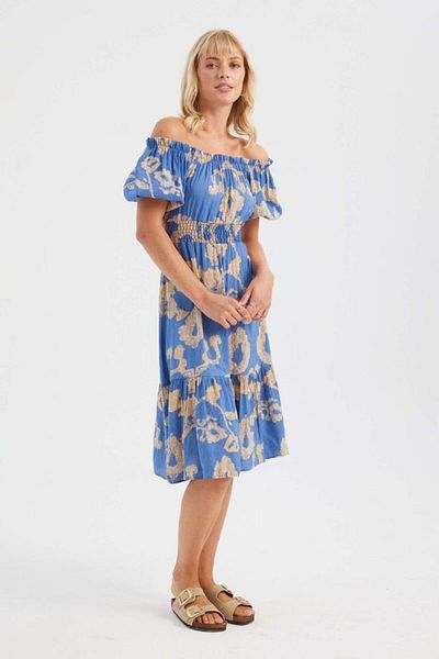 Hiccup Rochie midi cu bretele cu imprimeu abstract