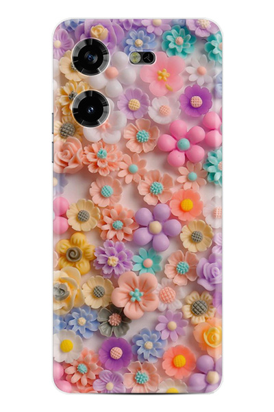 TECNO Pova 5 Kılıf Boutique Baskılı Resimli Rengarenk Papatyalar Pcode -060