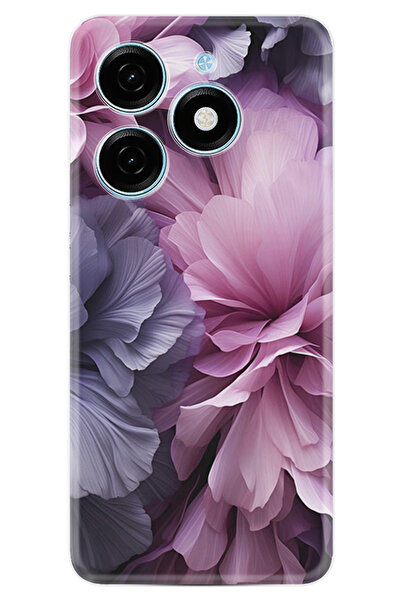 TECNO Spark 20C Kılıf Boutique Baskılı Resimli Çiçek Mor Pcode -028