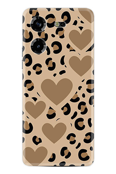 TECNO Pova 5 Kılıf Boutique Baskılı Resimli Leopar Kalp Pcode -068