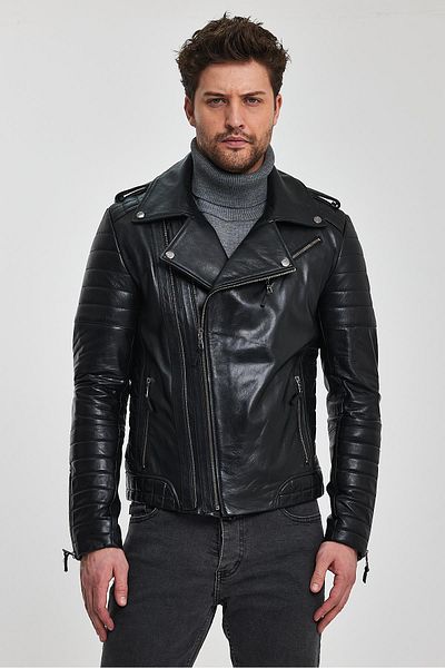 Deri Company Roberto Black Leather Coat