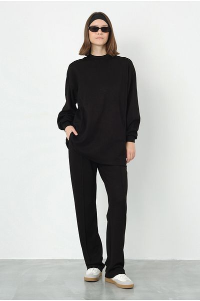 HEQA Sweat modal negru - Fragmentat
