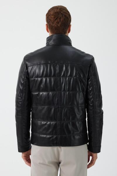 Deri Company Massimo Black Leather Coat