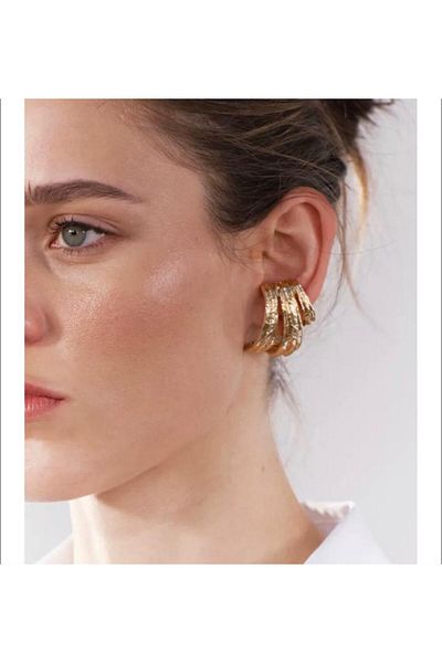 AychaAksesuar Vip Series Brand Model Cartilage Proof Modern Earrings