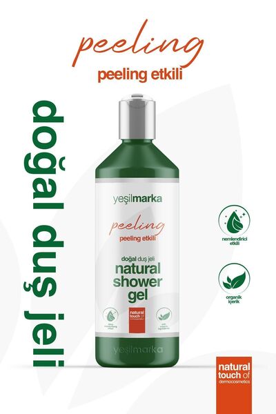 yeşilmarka Doğal Duş Jeli- Peeling Etkili - Sülfatsız, Silikonsuz Vegan, Organik Duş Jeli
