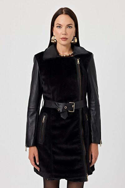 Deri Company Tayla Siyah Deri Mont