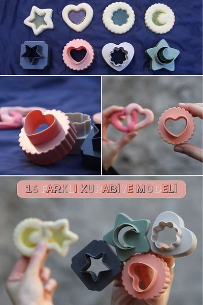Bayev Plastic Double Sided Cookie Mold 4 Pieces