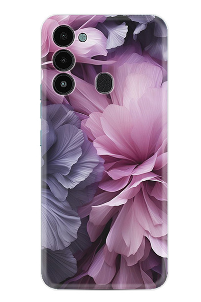 TECNO Spark 8C Kılıf Boutique Baskılı Resimli Çiçek Mor Pcode -028