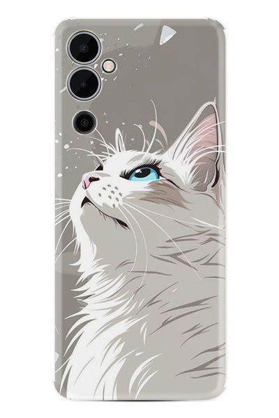 TECNO Pova Neo 2 Kılıf Boutique Baskılı Resimli Beyaz Kedi Pcode -061