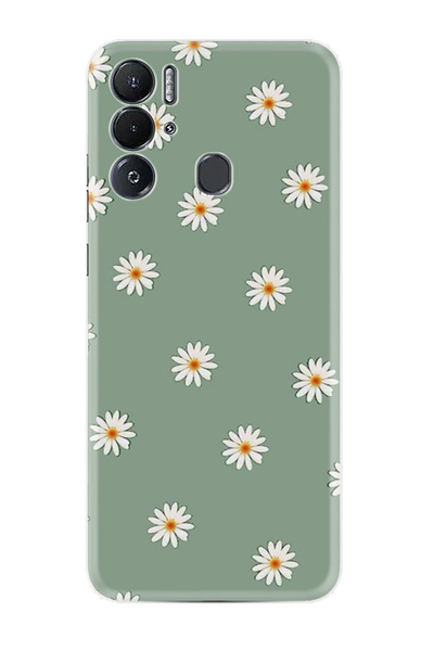 TECNO Pova Neo Kılıf Boutique Baskılı Resimli Yeşil Papatyalar Pcode -041