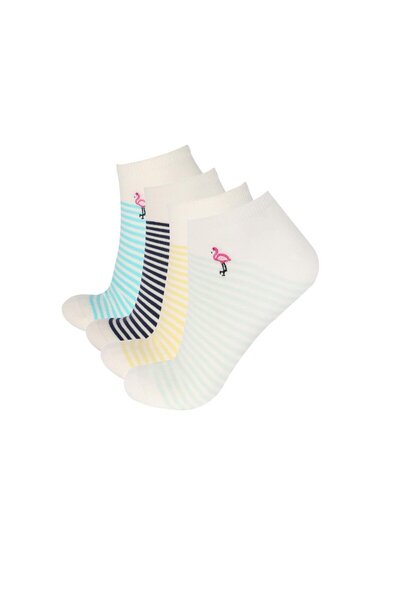 Katia&Bony Pack of 4 Women's Flamingo Patterned Step Socks