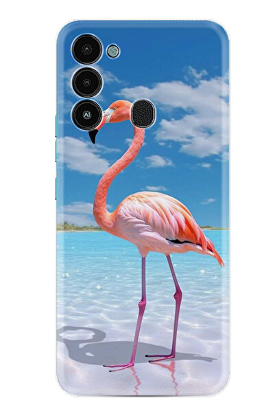 TECNO Spark 8C Kılıf Boutique Baskılı Resimli Okaynus ve Flamingo Pcode -093