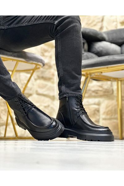 ByItallanoshoes Black Okland 3215 Hat Genuine Leather Men's Boots