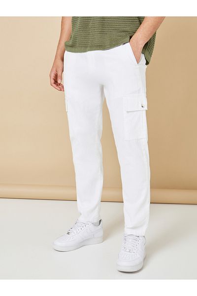 Styli Cotton Slub Relaxed Fit Cargo Pants