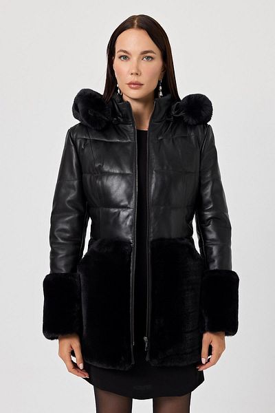 Deri Company Veria Black Leather Coat