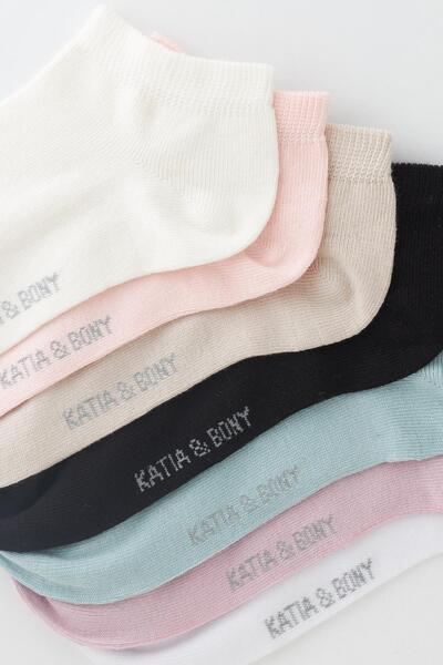 Katia&Bony Set de 7 ciorapi papuci colorati de dama