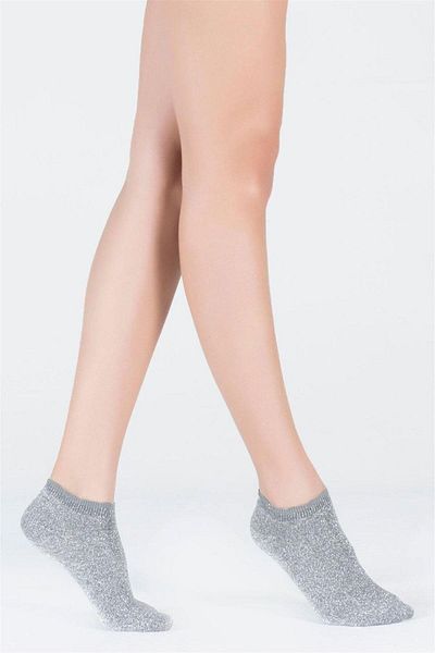 Katia&Bony Women's Shine Booties Socks Silver