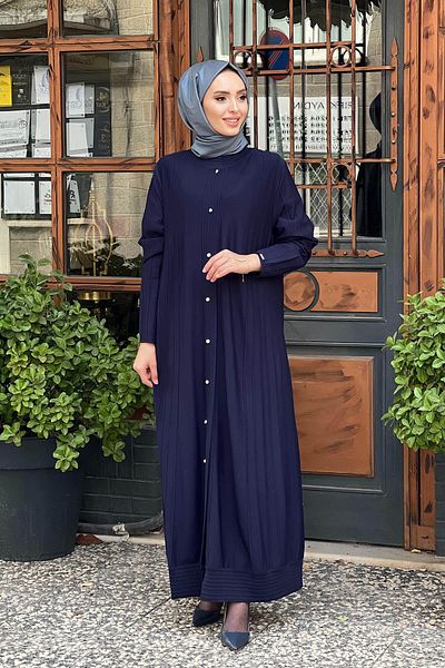Invee Invee 6988 Model Navy Blue Knitwear Cardigan