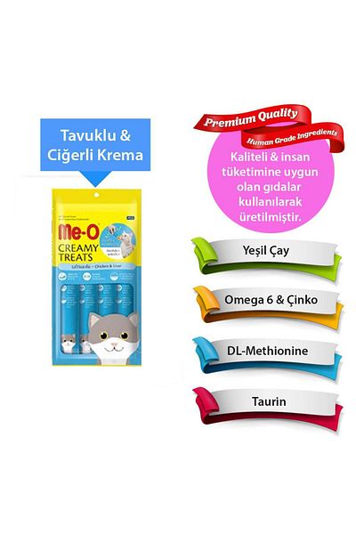 me-o Me-O Creamy Treats Chicken and Liver Cat Treats - 4 x 15 g