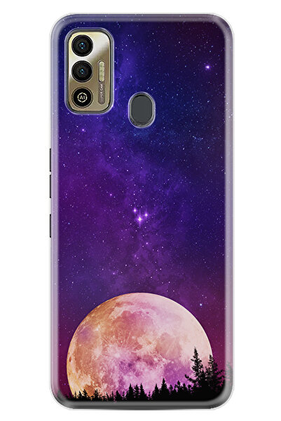 TECNO Spark 7T Kılıf Boutique Baskılı Resimli Mor Ay Pcode -025