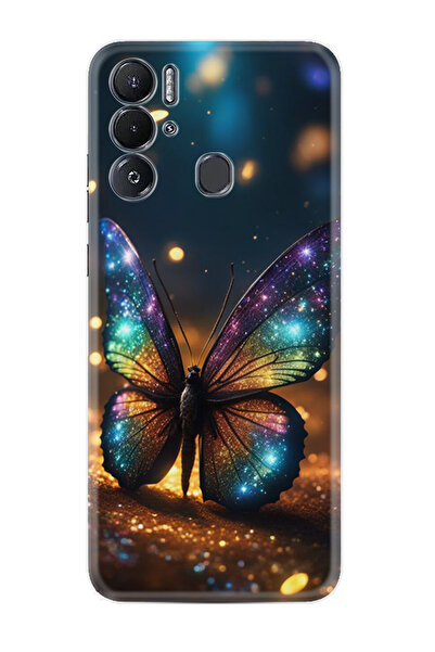 TECNO Pova Neo Kılıf Boutique Baskılı Resimli Rengarenk Kelebek Pcode -097