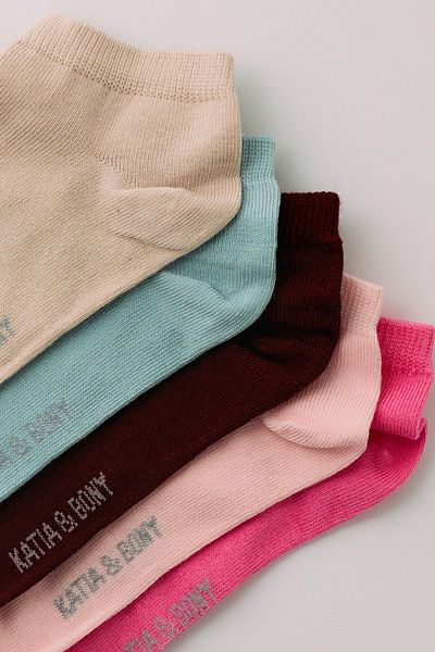 Katia&Bony Set de 5 șosete papuci colorați pentru femei