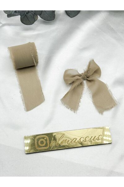 E Elmas Yırtık Şifon Kurdele 4cm 5 mt