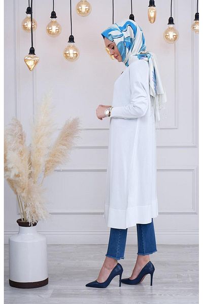 Invee Invee 6738 Model White Cardigan