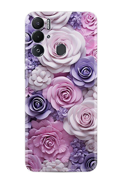 TECNO Pova Neo Kılıf Boutique Baskılı Resimli Mor Güller Pcode -029