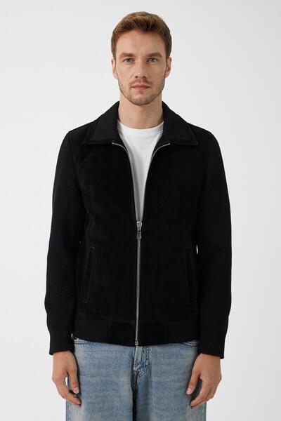 Deri Company Leopoldo Siyah Nubuk Deri Mont