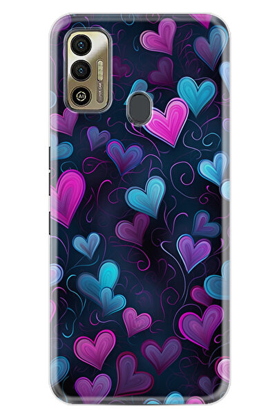 TECNO Spark 7T Kılıf Boutique Baskılı Resimli Mavi Kalp Pcode -082