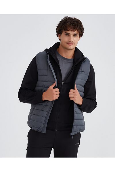 SKECHERS M îmbrăcăminte exterioară Vestă căptușită Vestă gri pentru bărbați S 232001 -040