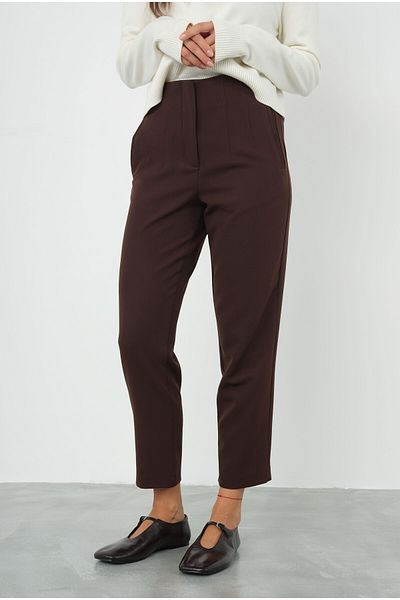 HEQA Pantaloni de culoare maro închis