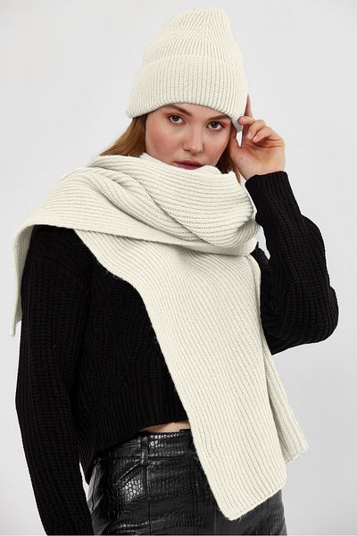 SHERIN Ecru Knitwear Beret