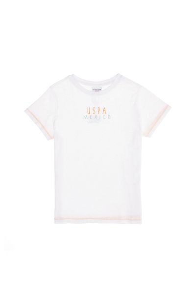 U.S. Polo Assn. تي شيرت أبيض برقبة دائرية للأطفال 50263491 -VR013