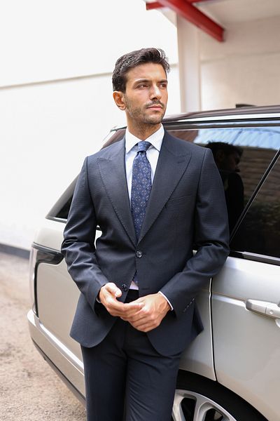 AEK FIORE Men's Navy Blue Suit