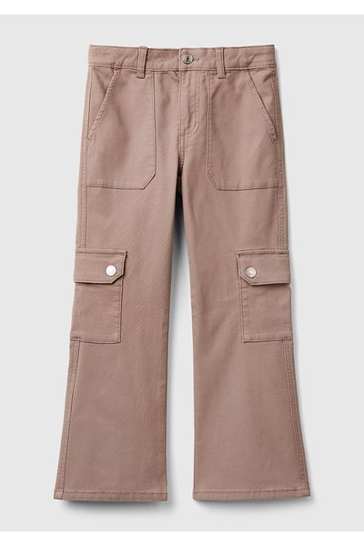 United Colors of Benetton Girl's embroidered logo detailed pocket detailed trousers