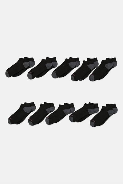 U.S. Polo Assn. Women 10 Pairs Cushion Comfort Low Cut Socks, Black