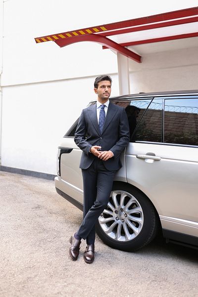 AEK FIORE Men's Navy Blue Suit