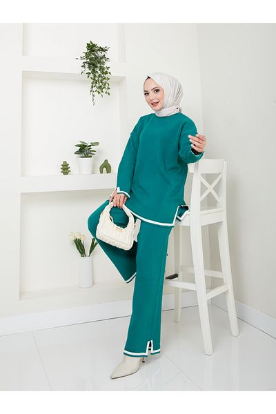 VOLT CLOTHİNG Women's Striped Pants Knitwear Set