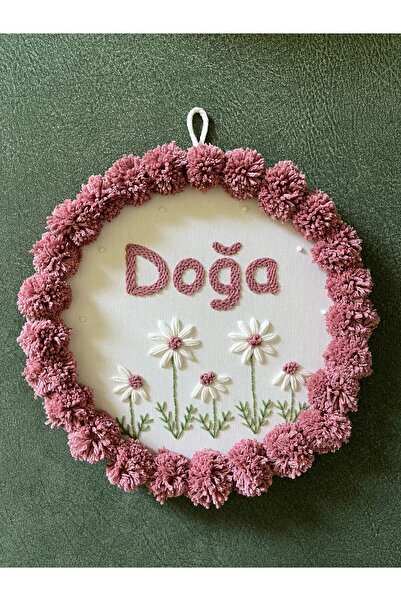 punch passion Bebek kapı süsü, hastane kapı süsü,  30 cm, punch nakışlı, isimli kapı süsü hediyelik-Model: PPVP138