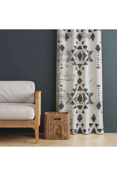 Evmila Etnik Desenli Mutfak ,Salon,Yatak Ve Çocuk Odası Tek Kanat Kadife Doku...