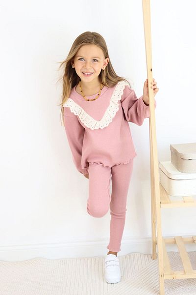 le petit sole Girl's Sherry Frilly Top and Bottom Set