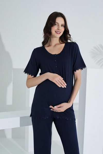 Etoile Bamboo Lace Detailed Maternity Pajamas Set 30241-30245
